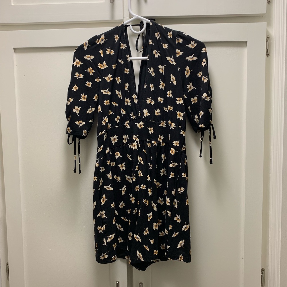 NWT Topshop Black Floral Romper